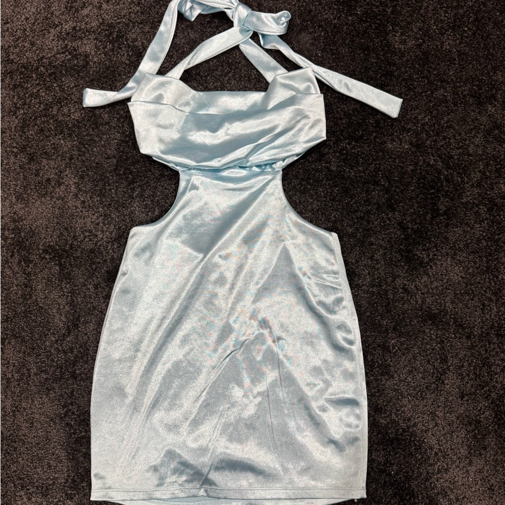 Lucy in the Sky Light Blue Backless Dress